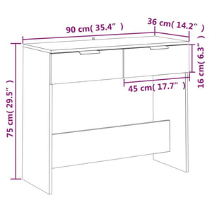 vidaXL Konsolentisch Sonoma-Eiche 90x36x75 cm Holzwerkstoff