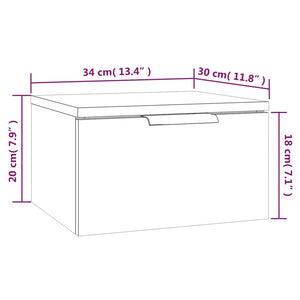 vidaXL Wand-Nachttische 2 Stk. Sonoma-Eiche 34x30x20 cm