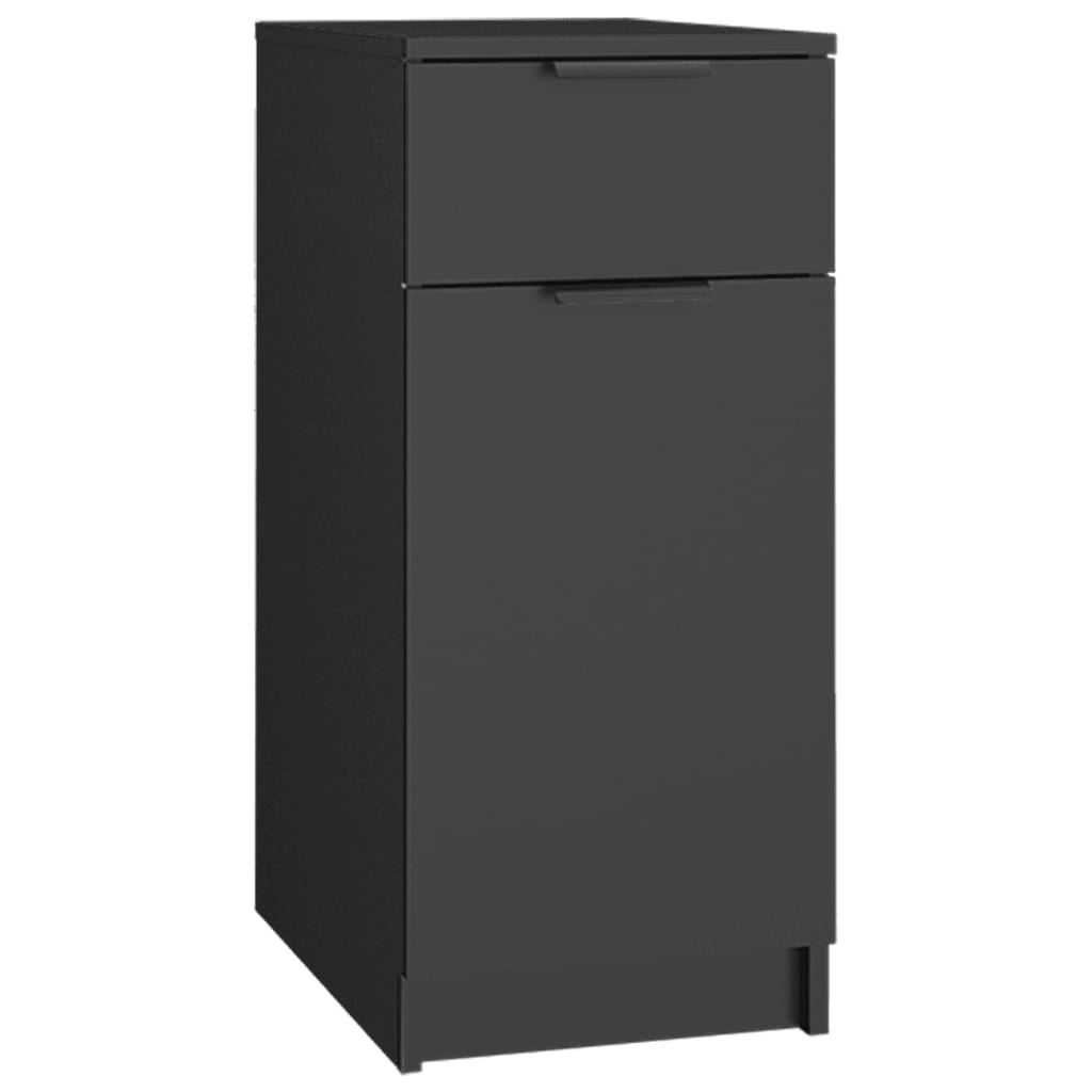 Büroschrank Schwarz 33,5x50x75 cm Holzwerkstoff Stilecasa