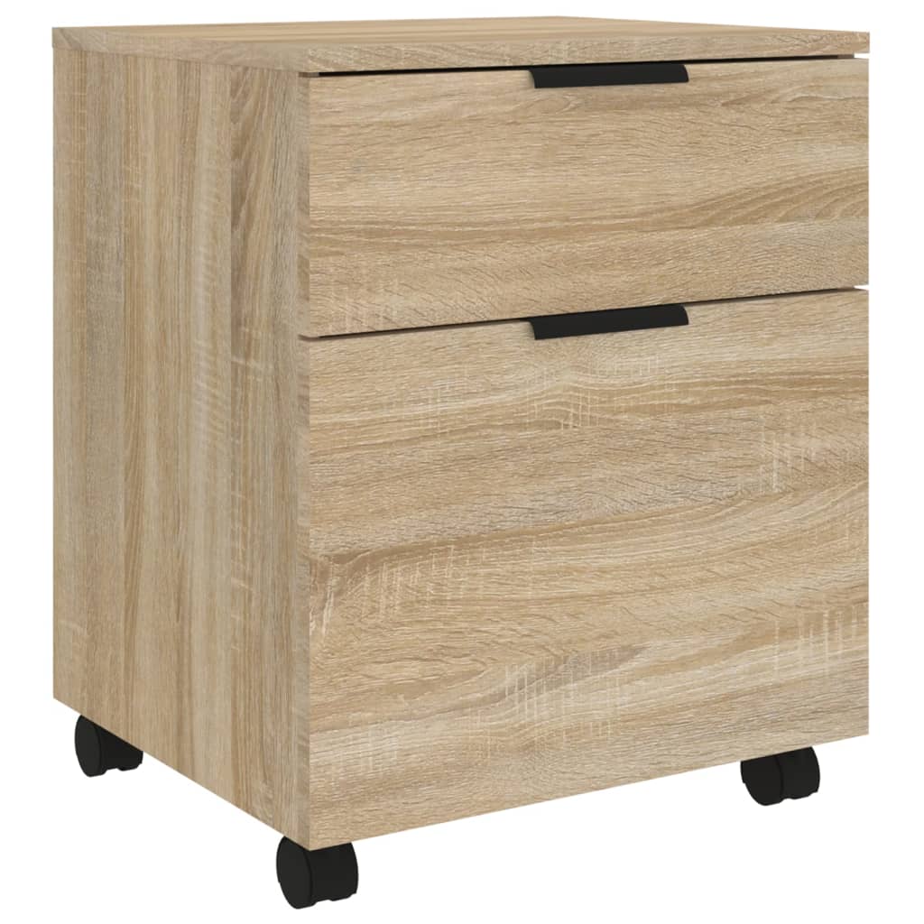 Mobiler Aktenschrank mit Rollen Sonoma-Eiche 45x38x54 cm Stilecasa