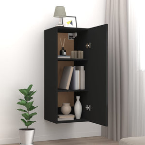 vidaXL Hängeschrank Schwarz 34,5x34x90 cm Holzwerkstoff