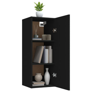 vidaXL Hängeschrank Schwarz 34,5x34x90 cm Holzwerkstoff