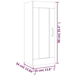 vidaXL Hängeschrank Weiß 35x34x90 cm Holzwerkstoff