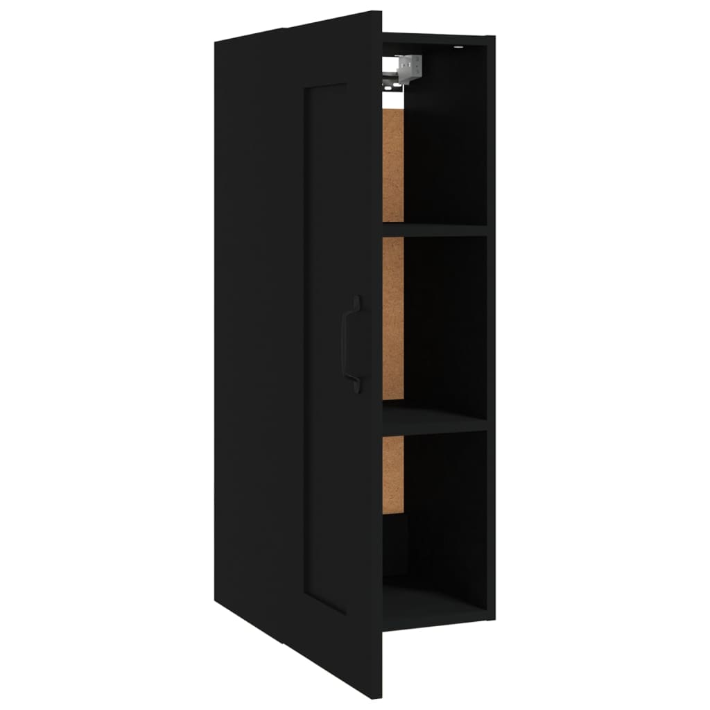 vidaXL Hängeschrank Schwarz 35x34x90 cm Holzwerkstoff