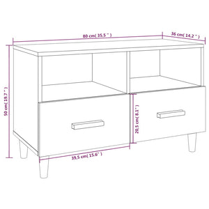 vidaXL TV-Schrank Schwarz 80x36x50 cm Holzwerkstoff