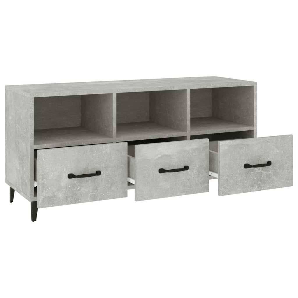 vidaXL TV-Schrank Betongrau 102x35x50 cm Holzwerkstoff