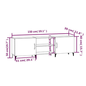 TV-Schrank Sonoma-Eiche 150x30x50 cm Holzwerkstoff Stilecasa