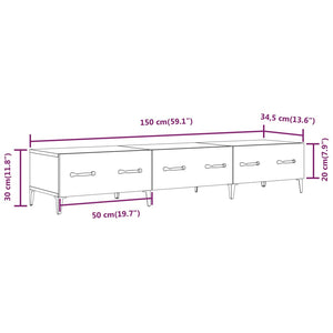 vidaXL TV-Schrank Hochglanz-Weiß 150x34,5x30 cm Holzwerkstoff