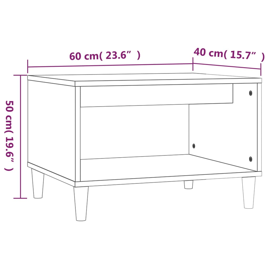 Couchtisch Weiß 60x50x40 cm Holzwerkstoff