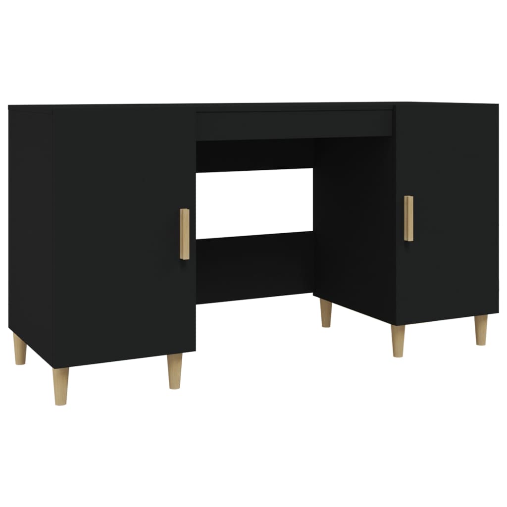 Schreibtisch Schwarz 140x50x75 cm Holzwerkstoff Stilecasa