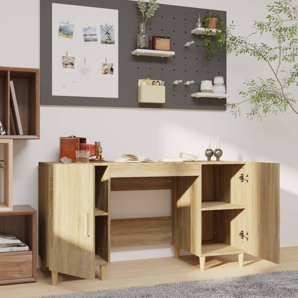 vidaXL Schreibtisch Sonoma-Eiche 140x50x75 cm Holzwerkstoff