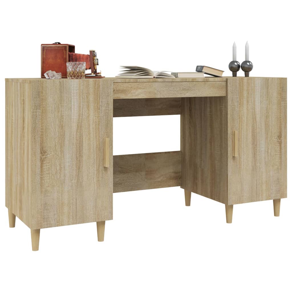 vidaXL Schreibtisch Sonoma-Eiche 140x50x75 cm Holzwerkstoff