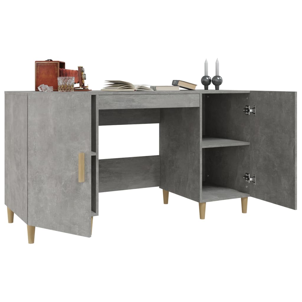 vidaXL Schreibtisch Betongrau 140x50x75 cm Holzwerkstoff