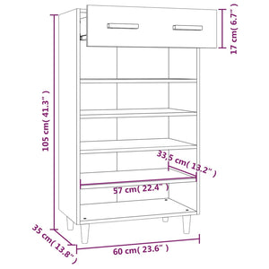 Schuhschrank Schwarz 60x35x105 cm Holzwerkstoff