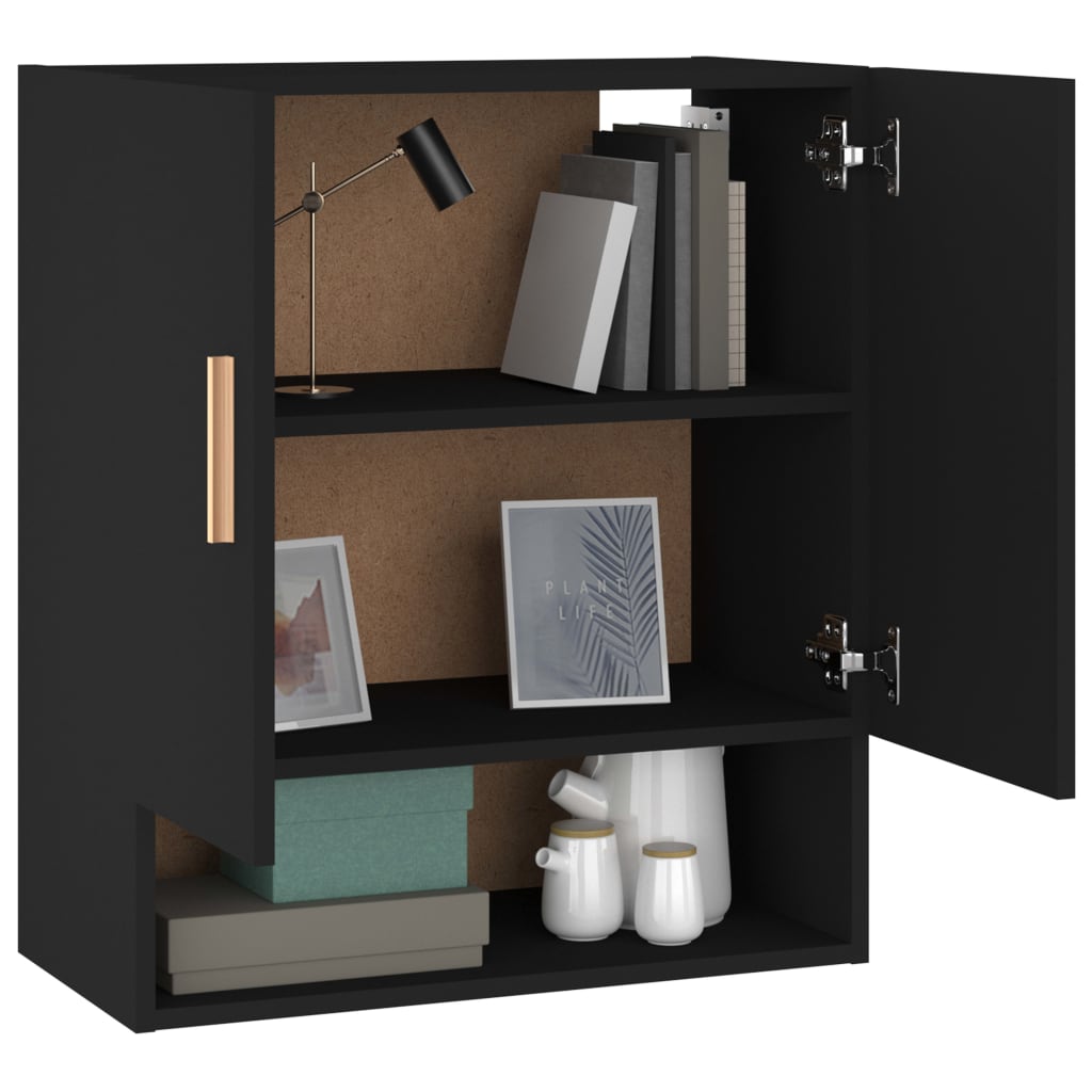 vidaXL Wandschrank Schwarz 60x31x70 cm Holzwerkstoff