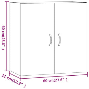 Wandschrank Hochglanz-Weiß 60x31x60 cm Holzwerkstoff Stilecasa