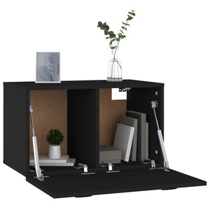 vidaXL Wandschrank Schwarz 60x36,5x35 cm Holzwerkstoff