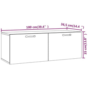 Wandschrank Weiß 100x36,5x35 cm Holzwerkstoff Stilecasa