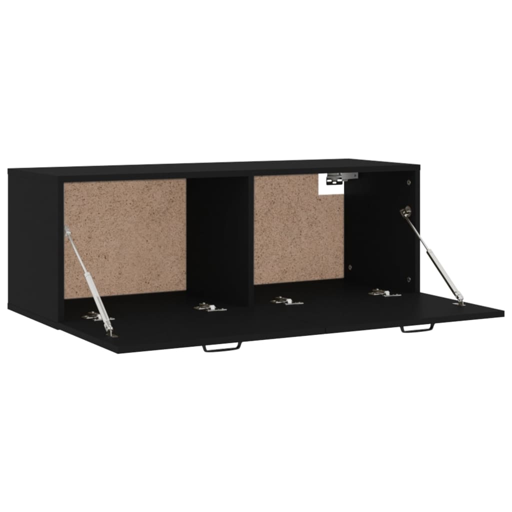 vidaXL Wandschrank Schwarz 100x36,5x35 cm Holzwerkstoff