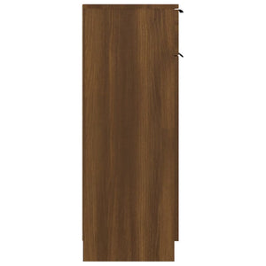 vidaXL Badezimmerschrank Braun Eiche 32x34x90 cm Holzwerkstoff