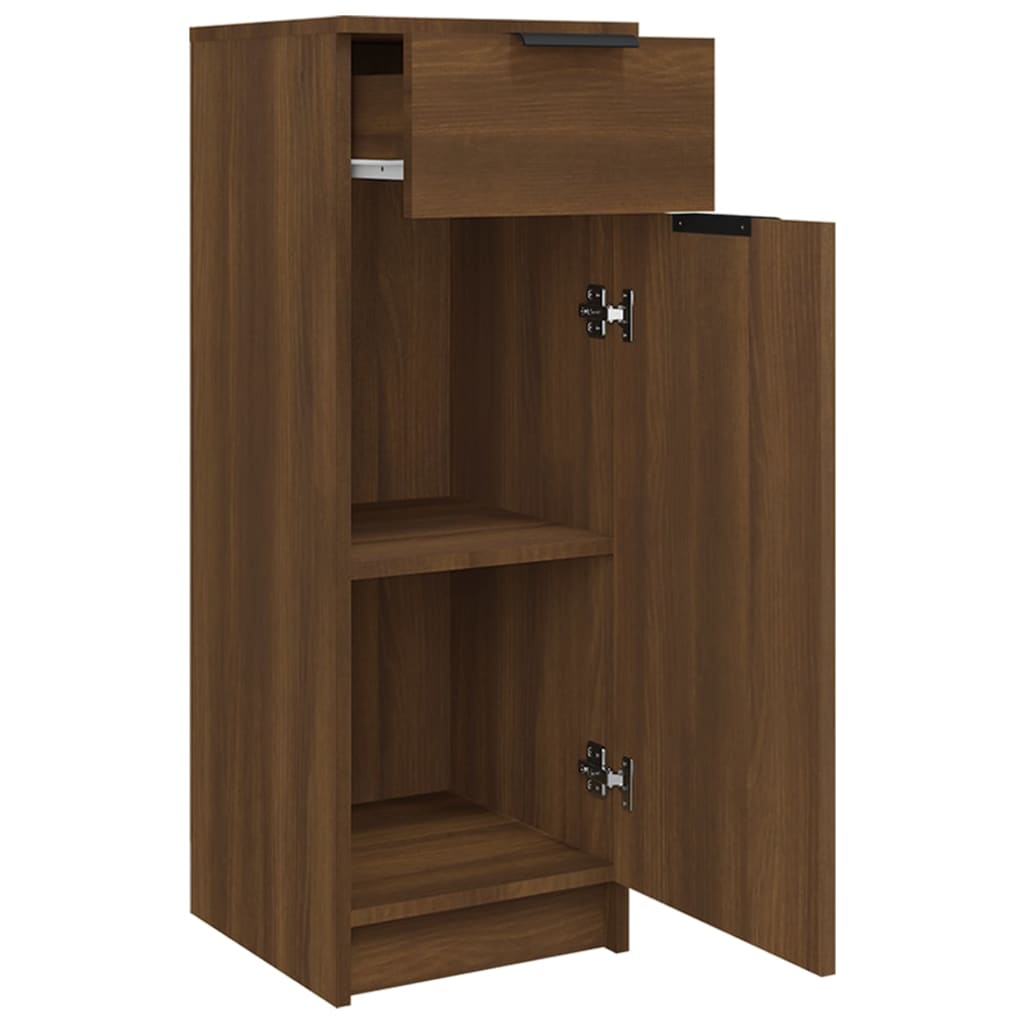 vidaXL Badezimmerschrank Braun Eiche 32x34x90 cm Holzwerkstoff