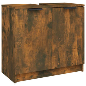 vidaXL Badezimmerschrank Räuchereiche 64,5x33,5x59 cm Holzwerkstoff