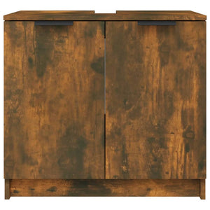 vidaXL Badezimmerschrank Räuchereiche 64,5x33,5x59 cm Holzwerkstoff