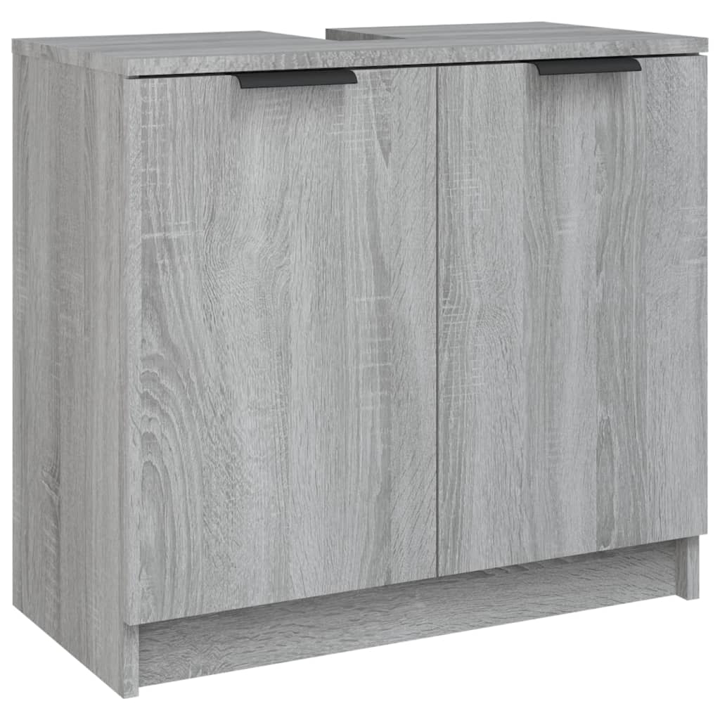 vidaXL Badezimmerschrank Grau Sonoma 64,5x33,5x59 cm Holzwerkstoff