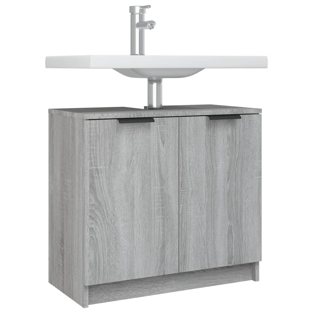 vidaXL Badezimmerschrank Grau Sonoma 64,5x33,5x59 cm Holzwerkstoff