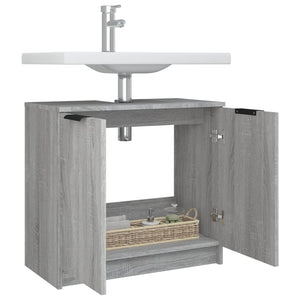 vidaXL Badezimmerschrank Grau Sonoma 64,5x33,5x59 cm Holzwerkstoff