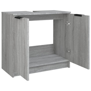 vidaXL Badezimmerschrank Grau Sonoma 64,5x33,5x59 cm Holzwerkstoff