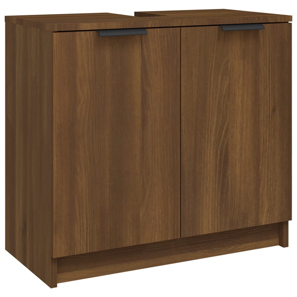 Badschrank Braun Eichen-Optik 64,5x33,5x59 cm Holzwerkstoff Stilecasa