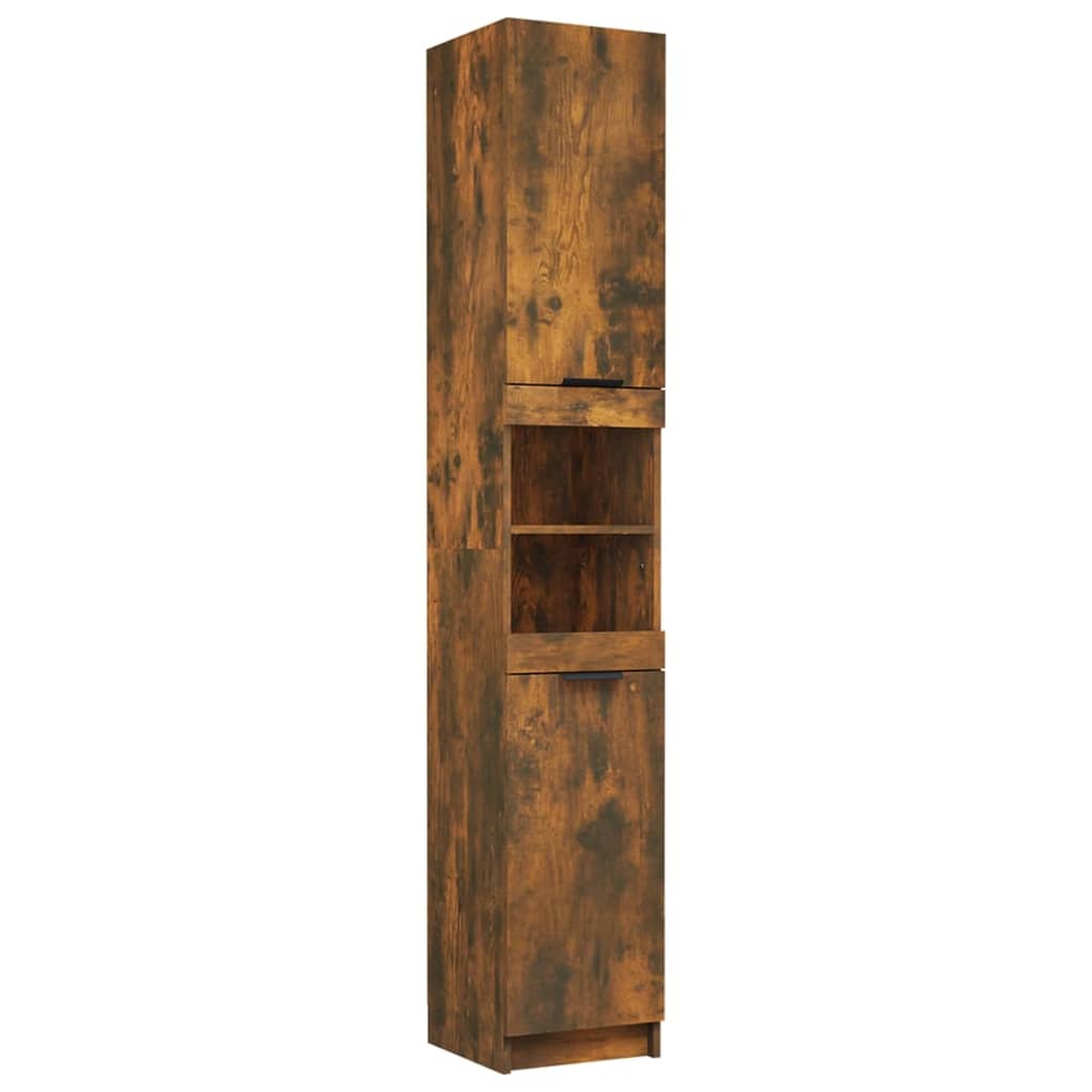 vidaXL Badschrank Räuchereiche 32x34x188,5 cm Holzwerkstoff