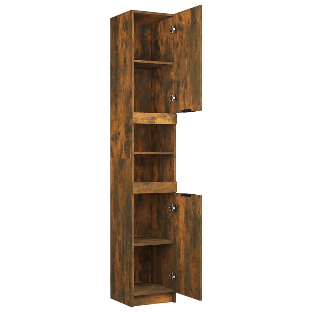 vidaXL Badschrank Räuchereiche 32x34x188,5 cm Holzwerkstoff