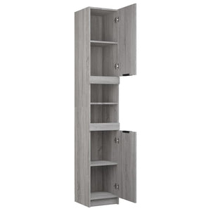 Badschrank Grau Sonoma 32x34x188,5 cm Holzwerkstoff Stilecasa