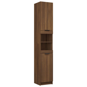 Badschrank Braun Eichen-Optik 32x34x188,5 cm Holzwerkstoff Stilecasa