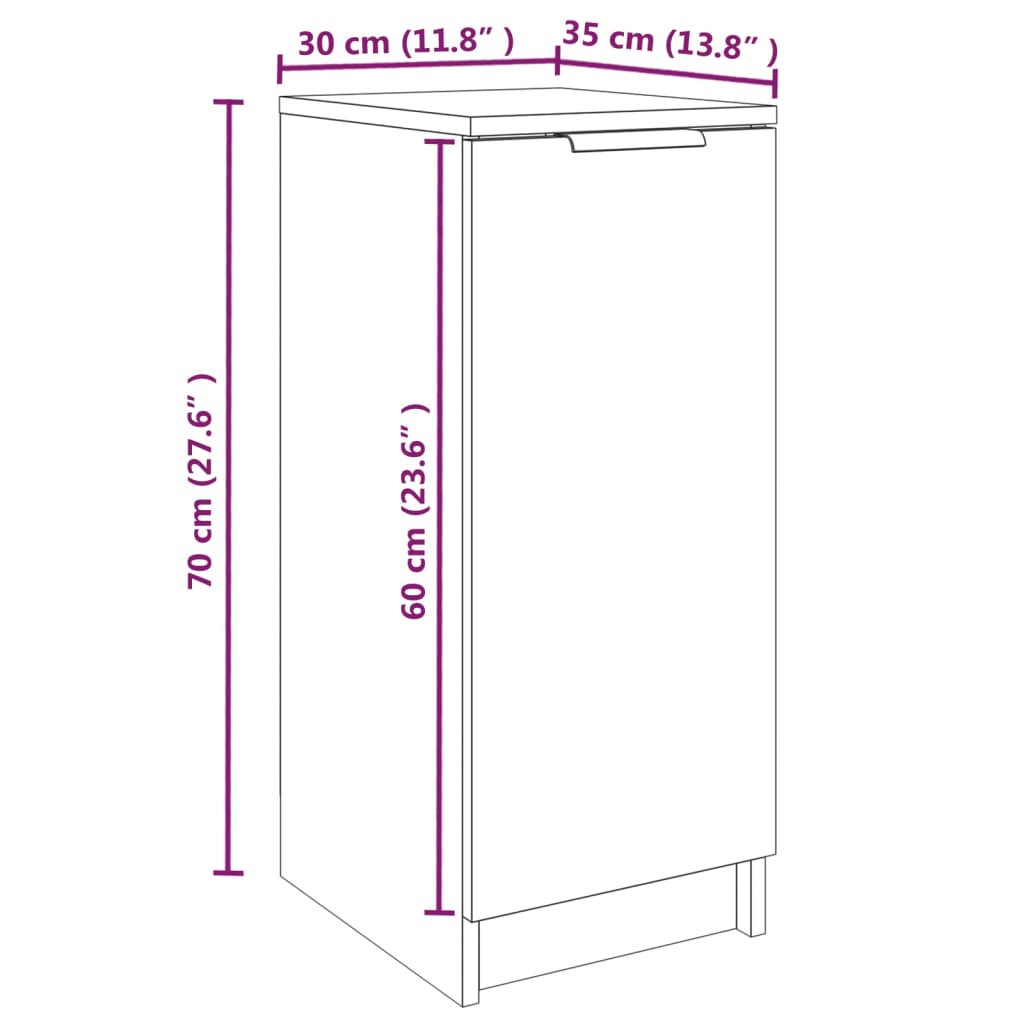 Schuhschrank Räuchereiche 30x35x70 cm Holzwerkstoff