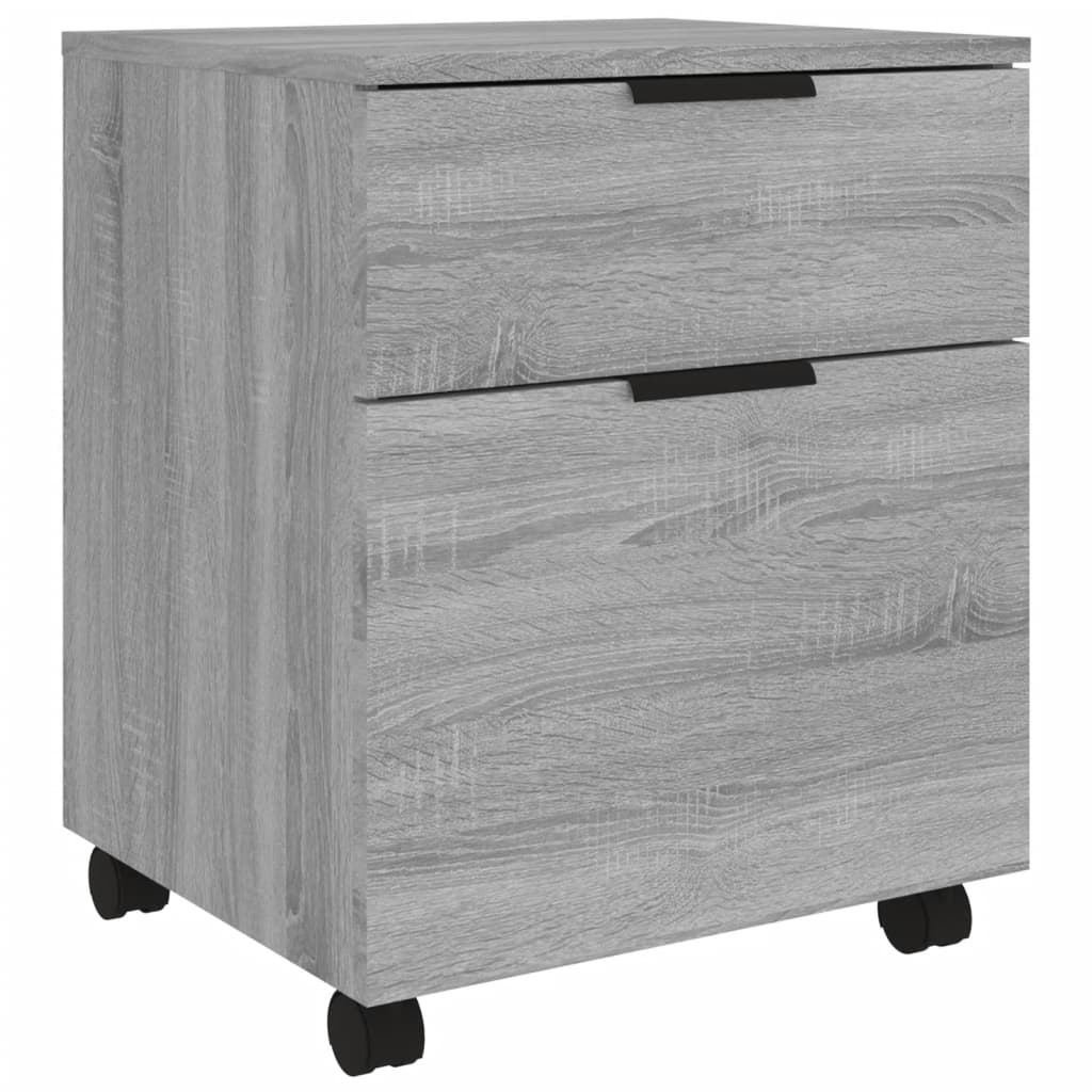 vidaXL Mobiler Aktenschrank mit Rollen Grau Sonoma 45x38x54 cm