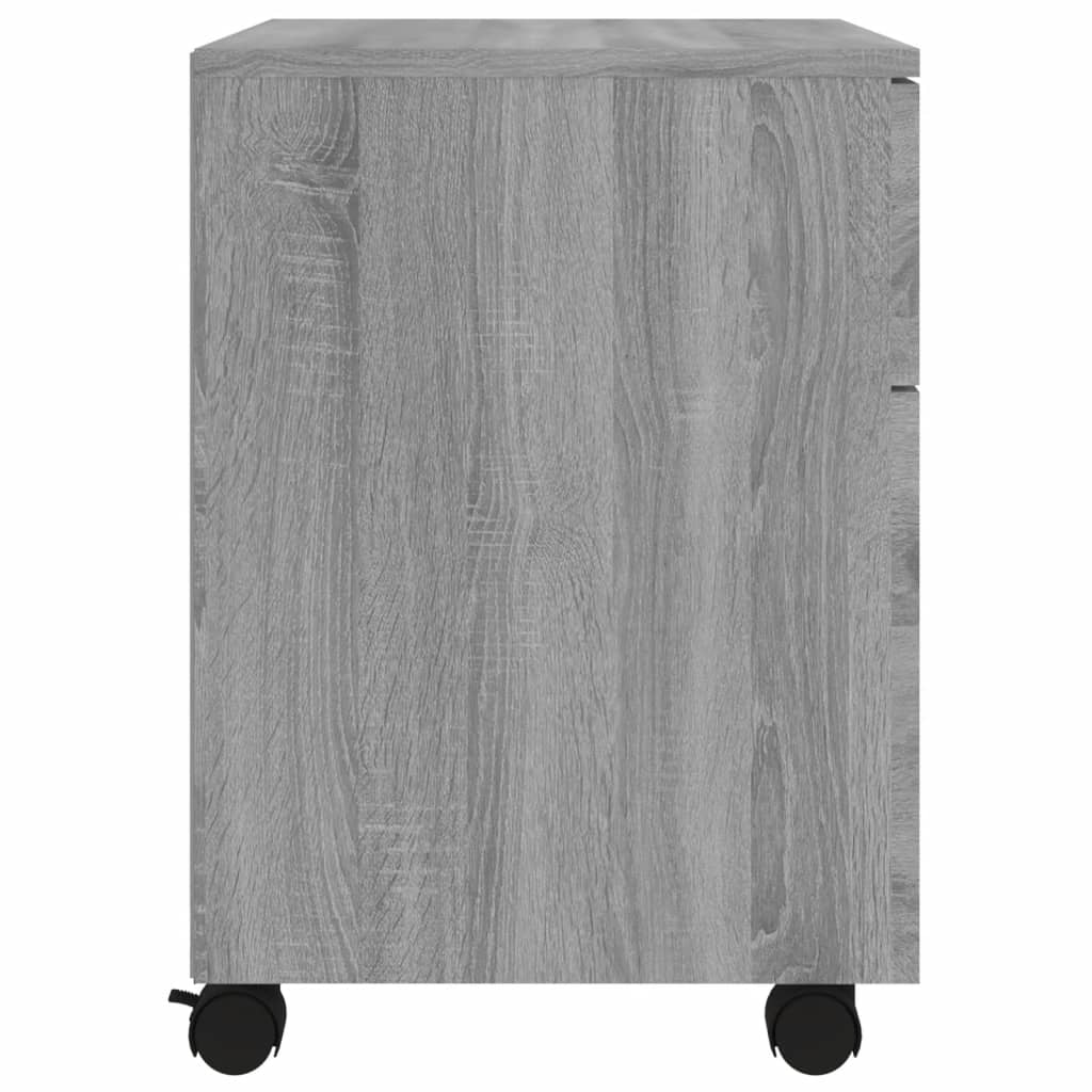 vidaXL Mobiler Aktenschrank mit Rollen Grau Sonoma 45x38x54 cm