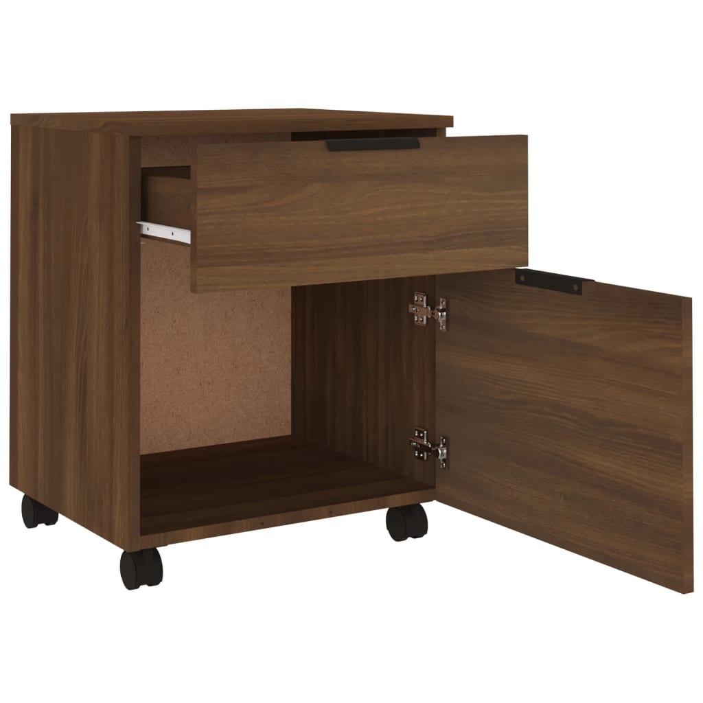 vidaXL Mobiler Aktenschrank mit Rollen Braun Eichen-Optik 45x38x54 cm