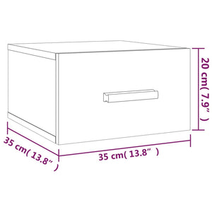 vidaXL Wand-Nachttisch Grau Sonoma 35x35x20 cm