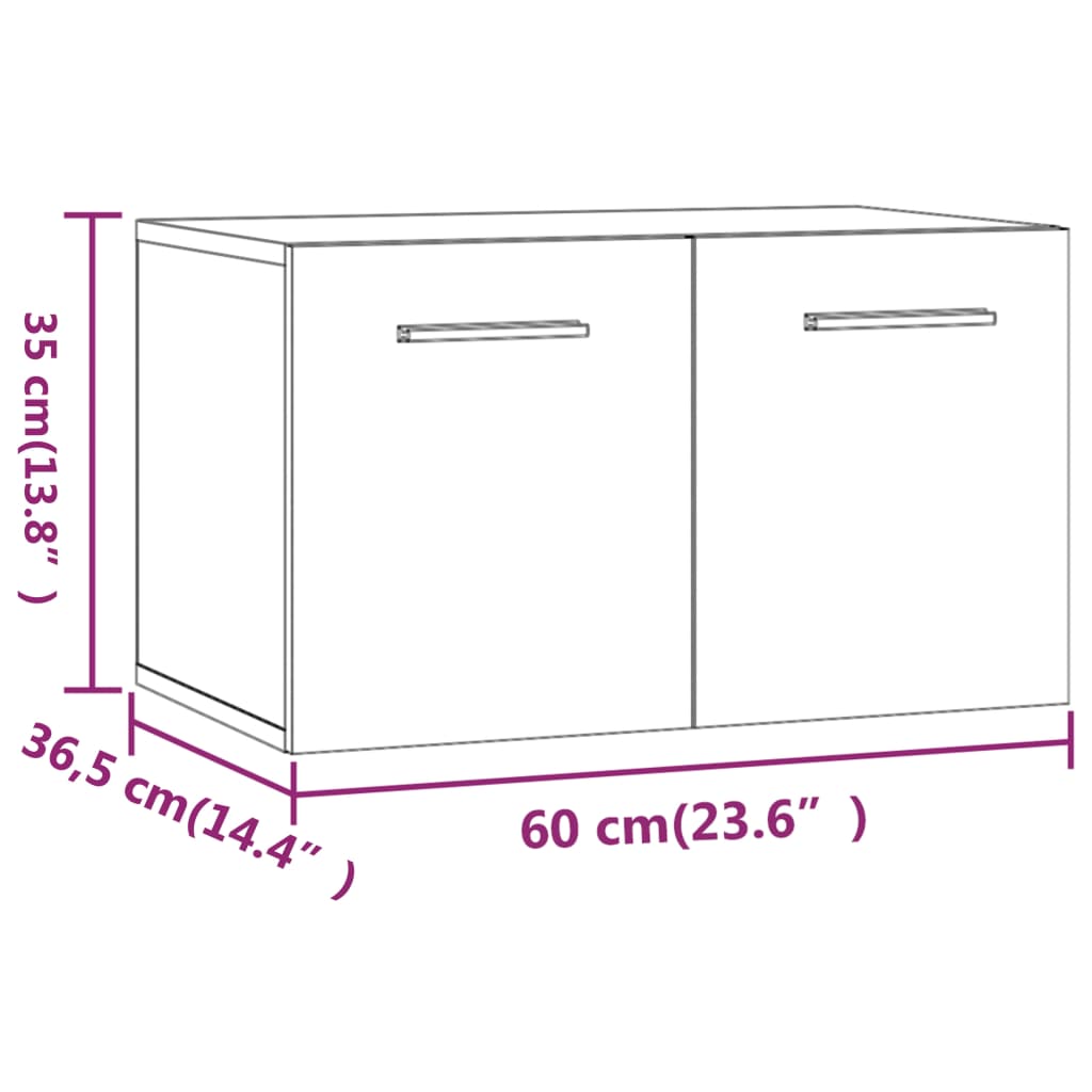 vidaXL Wandschrank Räuchereiche 60x36,5x35 cm Holzwerkstoff