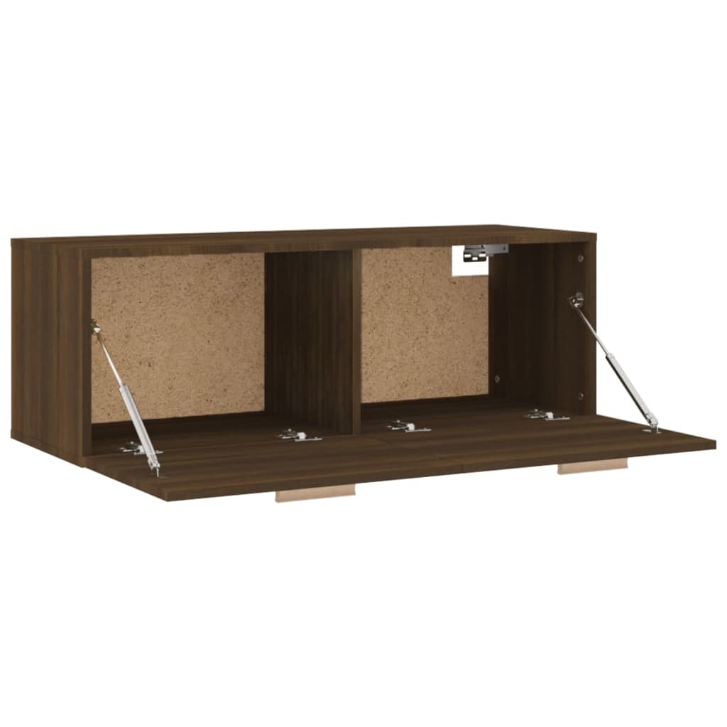 Wandschrank Braun Eichen-Optik 100x36,5x35 cm Holzwerkstoff Stilecasa