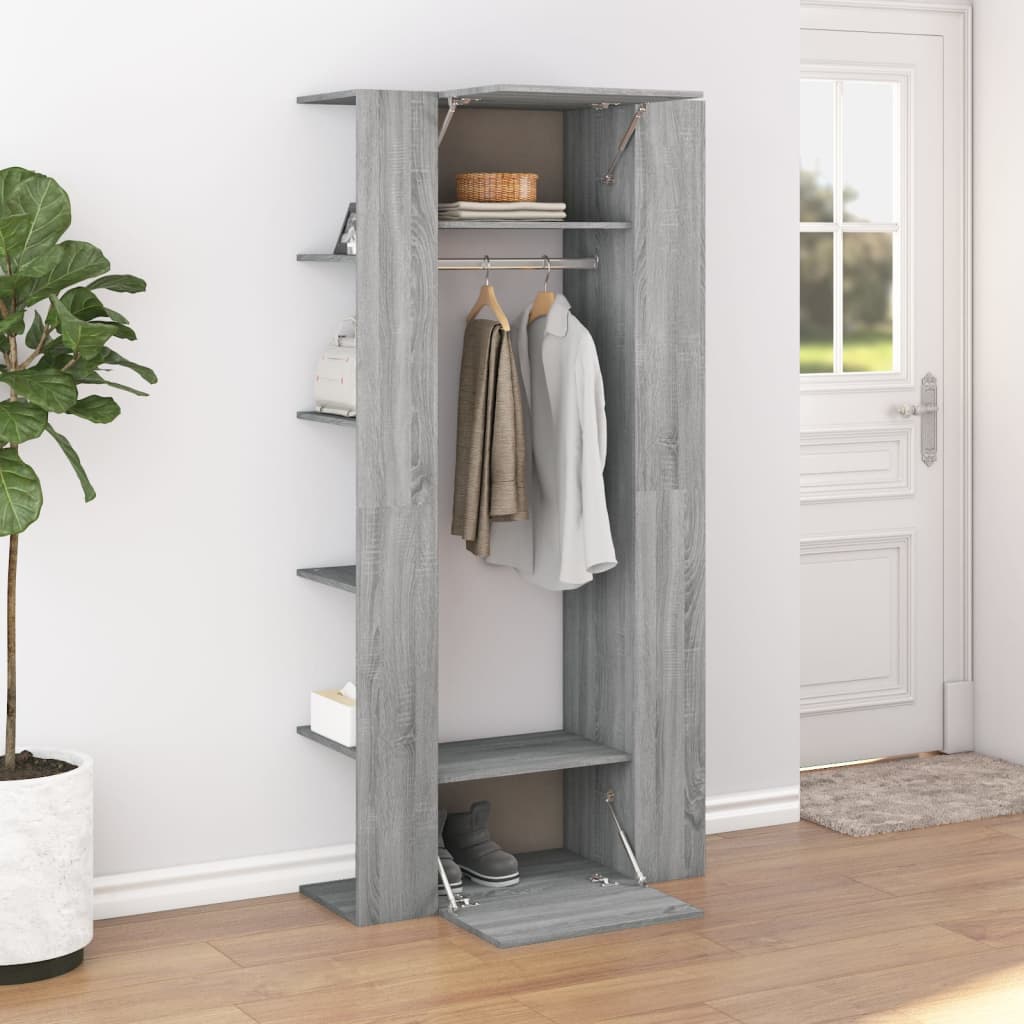 vidaXL Flurschrank Grau Sonoma 97,5x37x99 cm Holzwerkstoff