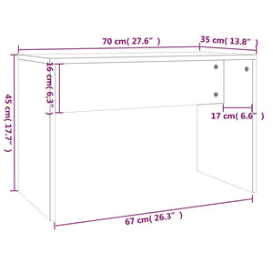 vidaXL Schminktisch-Set Betongrau 74,5x40x141 cm