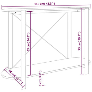 vidaXL Konsolentisch Weiß 110x38x75 cm Holzwerkstoff