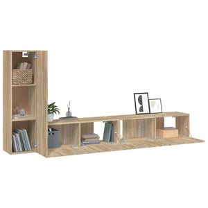 vidaXL 3-tlg. TV-Schrank-Set Sonoma-Eiche Holzwerkstoff