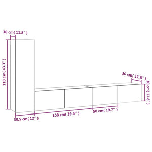 vidaXL 3-tlg. TV-Schrank-Set Sonoma-Eiche Holzwerkstoff