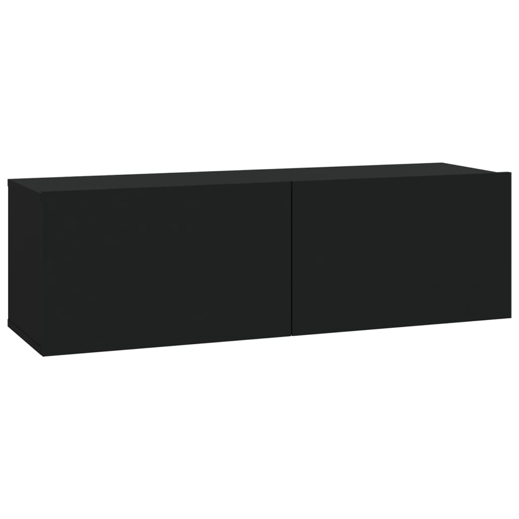 vidaXL 6-tlg. TV-Schrank-Set Schwarz Holzwerkstoff