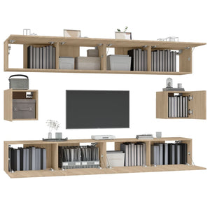 vidaXL 6-tlg. TV-Schrank-Set Sonoma-Eiche Holzwerkstoff